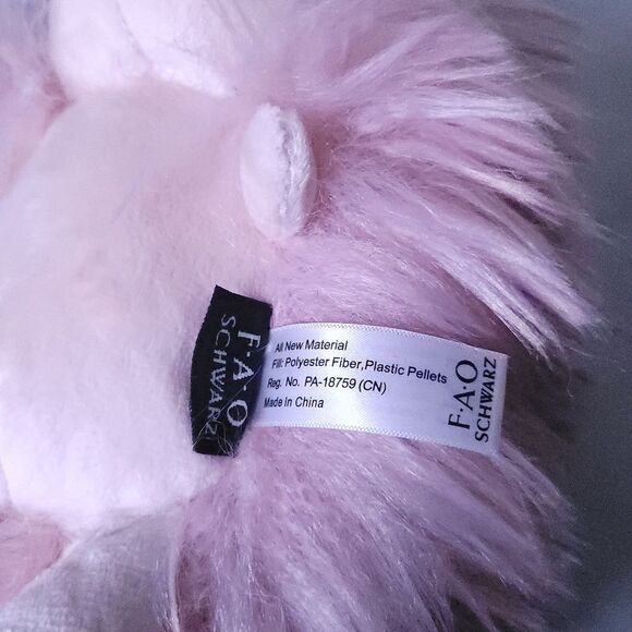 FAO Schwarz Sparklers Pink Gold Hedgehog 8” Plush Stuffed Animal Fluffy - Picture 10 of 11